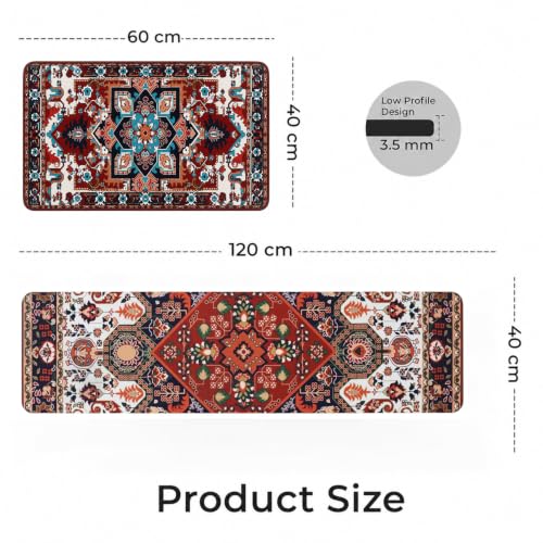 Image of MAXOSHINE Kitchen Mats for Floor Anti Slip Waterproof Feet Comfort Kitchen Runner Floor Mat Standing Desk Mat Floor Mats for Kitchen (120 * 40cm, 60 * 40cm) Set of 2