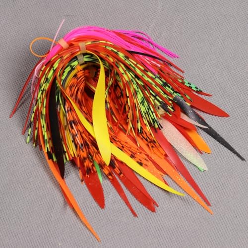 2 piezas falda silicona colores dobles mixtos para pesca miniatura 3