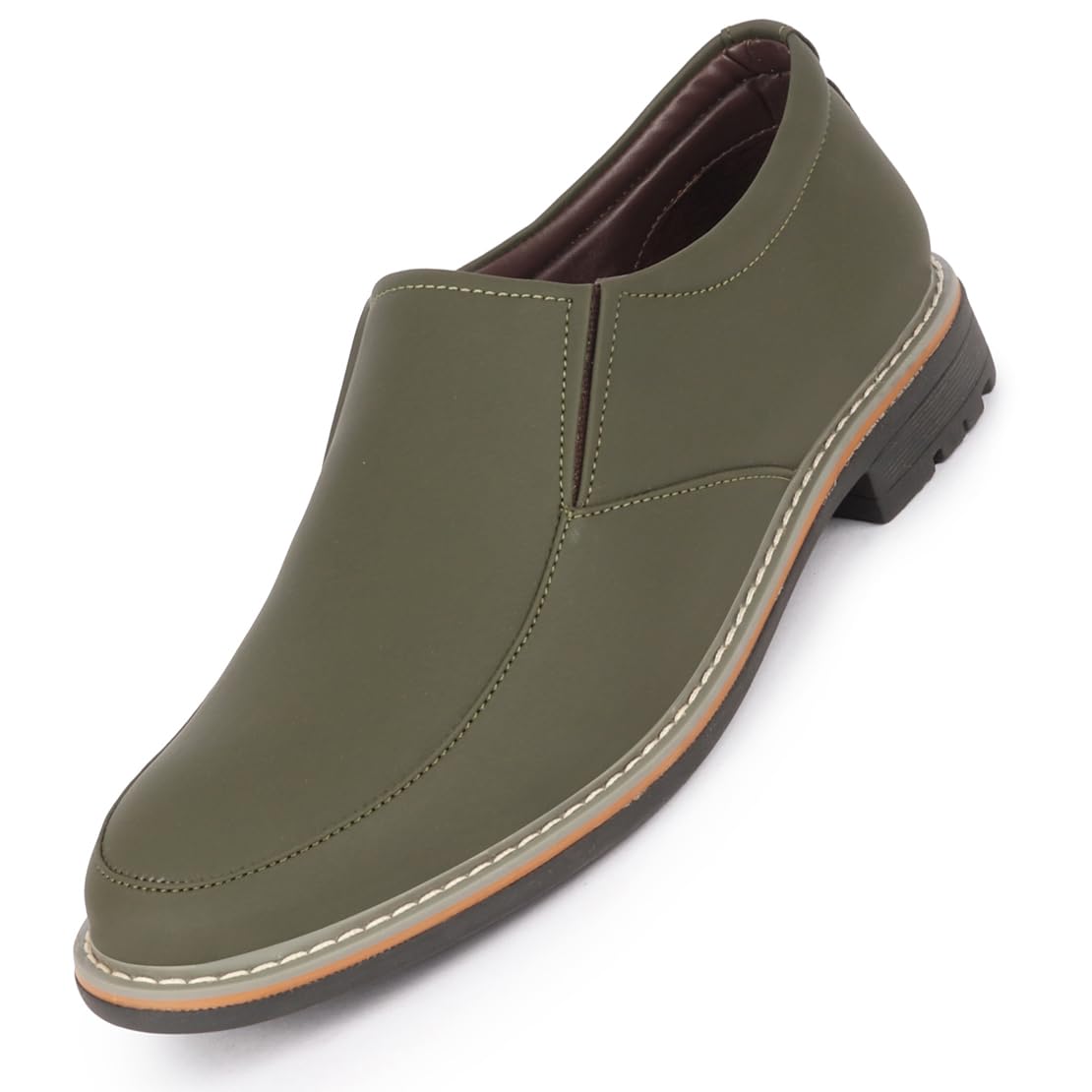 FAUSTO FST FOSMF-2090 OLIVE-41 Mens Olive Formal Office Comfort Broad Feet TPR Welted Sole Slip On Shoes (7 UK) (B0CJQ4WL1V) Amazon Price History, Amazon Price Tracker