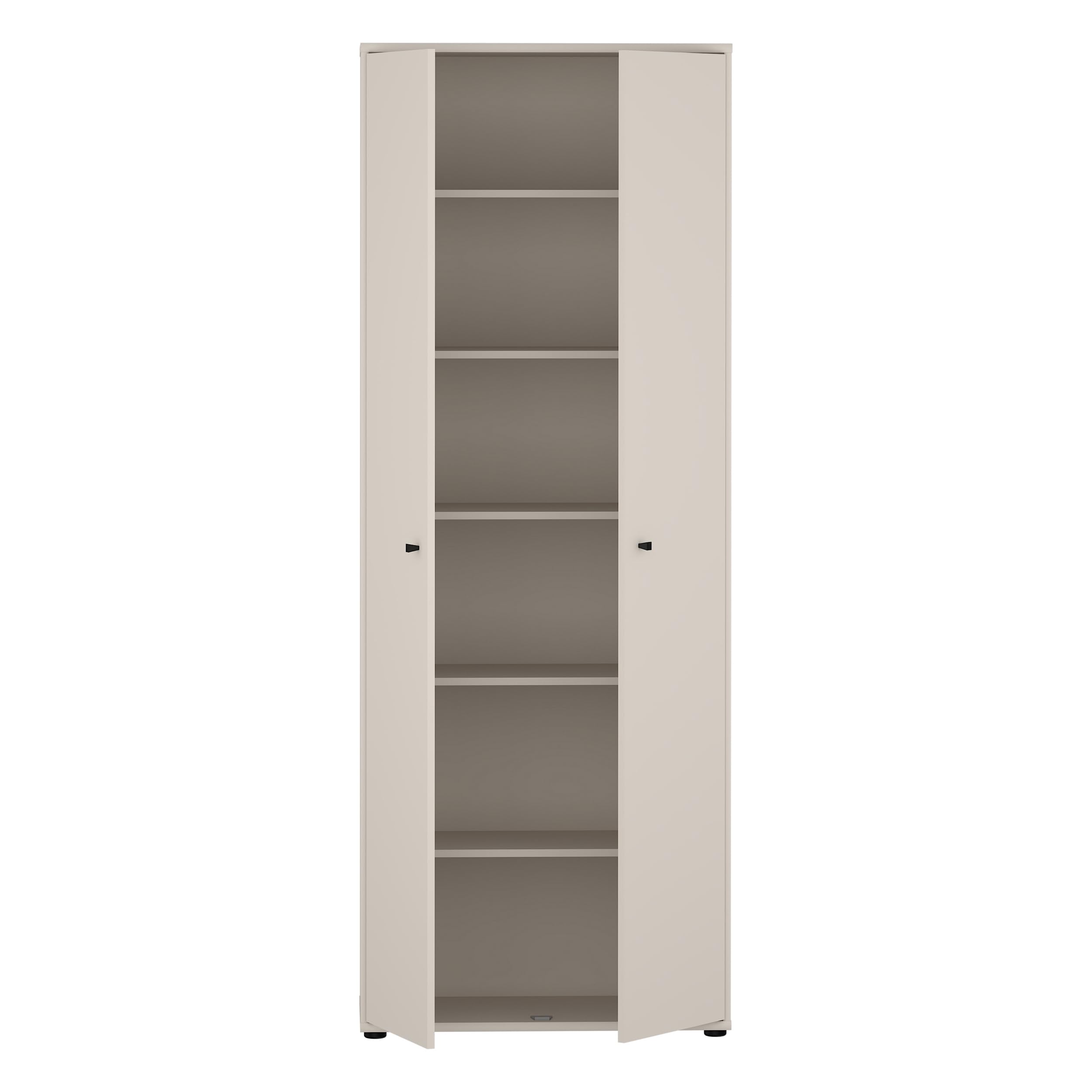 Forte TEMPRA 2 Schrank 70 80, moderner Mehrzweckschrank 2-türig, Schlafzimmer, Wohnzimmer, Holzwerkstoff, Büro, Kaschmir|Beige, 73,7 cm breit x 197,5 cm hoch x 34,8 cm tief