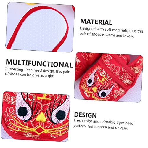 1pair Tiger- Shoes Breathable and Nonslip Cozy Soft Sole for Months Adorable Cartoon Design for4