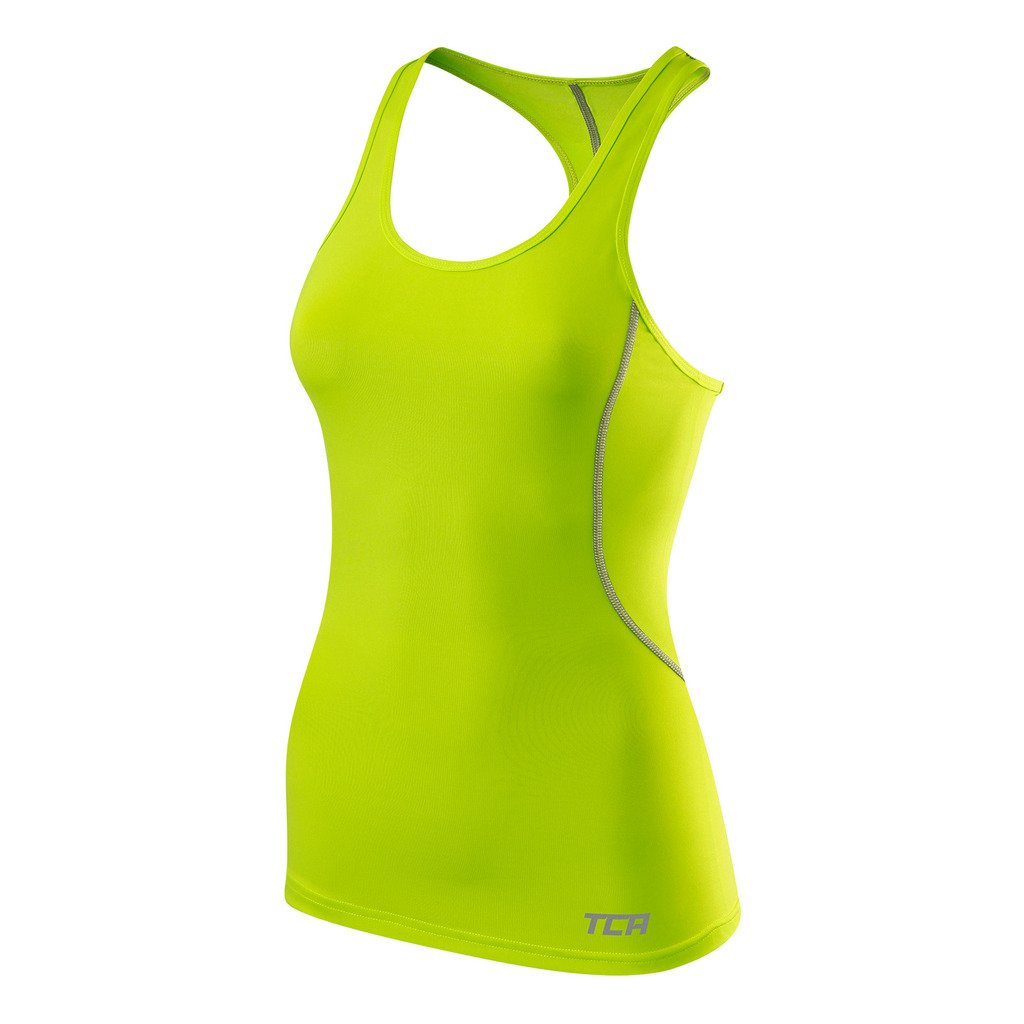 Tca Women's Lime Pro Performance Base Layer Running Training Vest Tank Top - Punch S