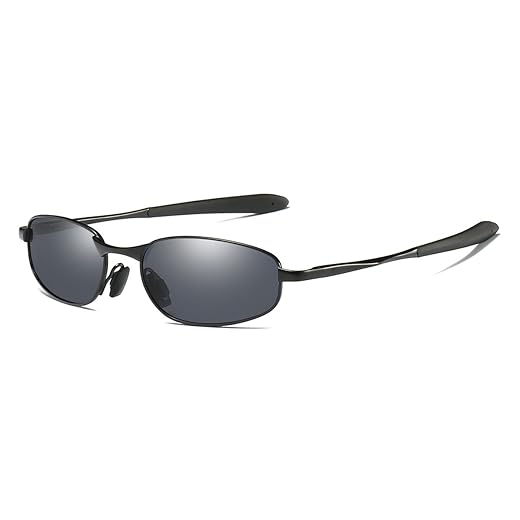 ZHILE Óculos de sol polarizados, tamanho pequeno, armação de metal retangular para homens e mulheres, proteção UV400