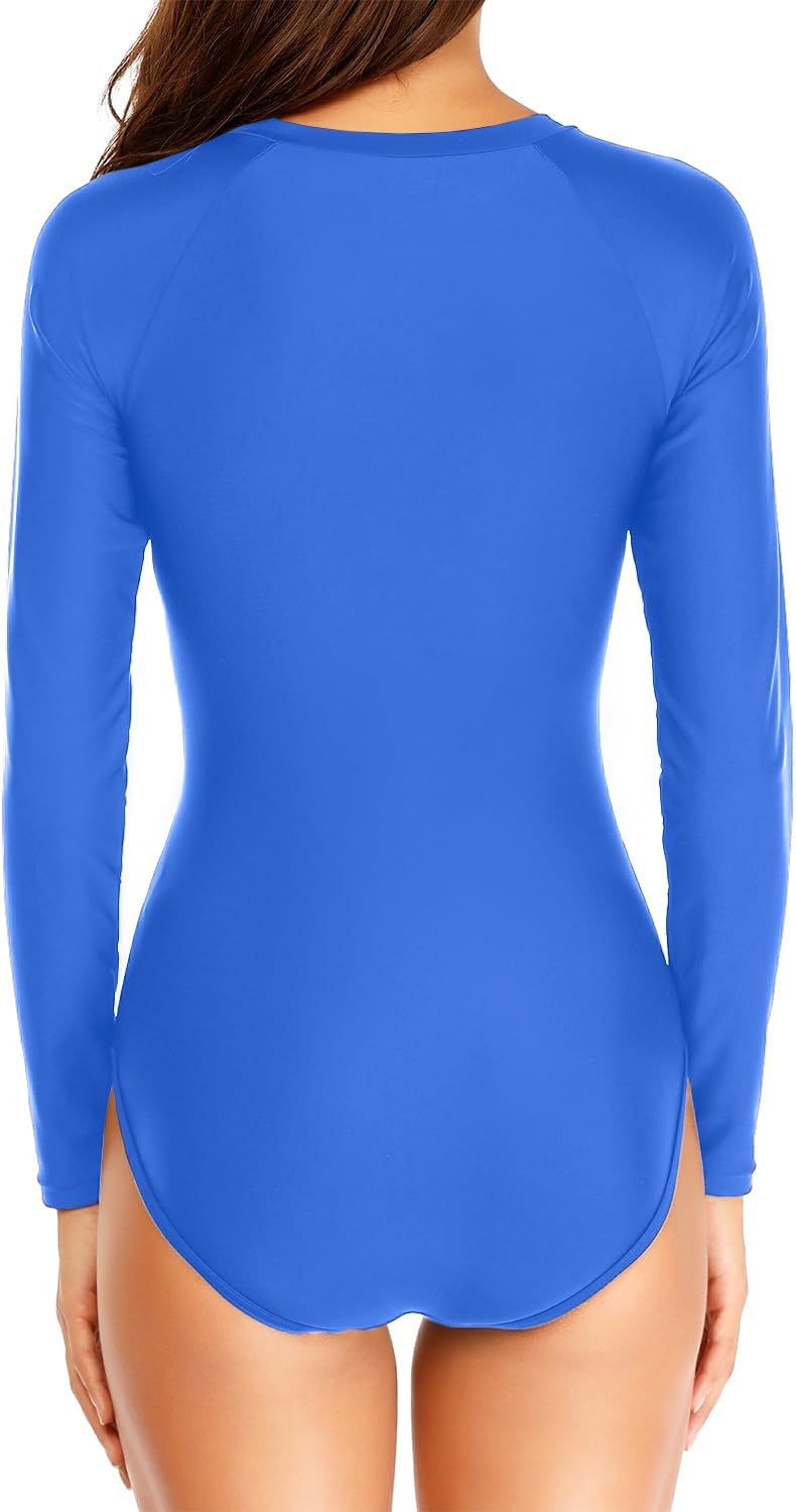 Daci Women Long Sleeve Rash Guard One Piece Zipper Swimsuit Surfing Bathing Suit UPF 50 - Image 5