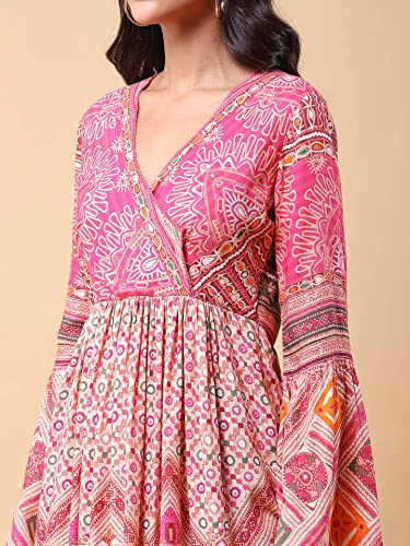 Image of Aarke Ritu Kumar Pink Printed Wrap Top