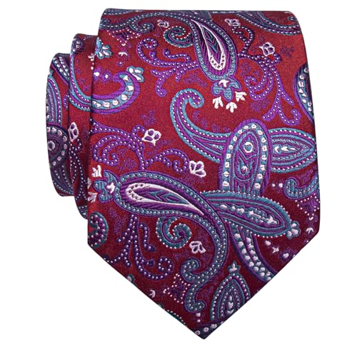 Image of YourTies Paisley Men's Necktie Woven Silk Floral Ties for Men Designer Formal Business Party Wedding