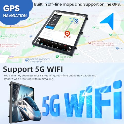 Image of [8Core 4G+64G] Car Radio for Cadillac ATS XTS SRX CTS 2013-2018: 9.7 inch HD Touch Screen Stereo Replacement with Wireless Carplay Android Auto 5GWiFi GPS Bluetooth FM AM DSP RDS SWC Backup Camera
