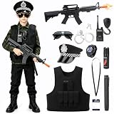 deAO Jeux De Rôle Deguisement Policier Enfant con 12Pcs Accessoires Simulés...