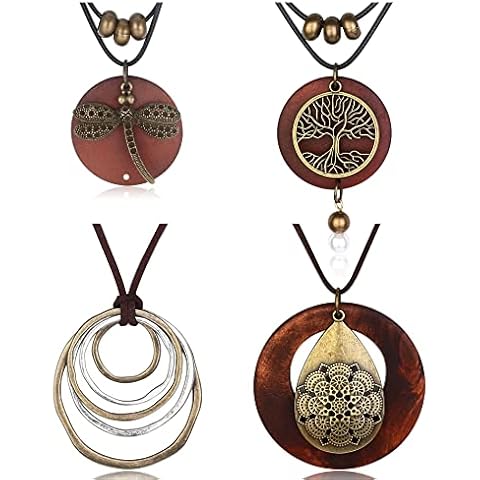 KALVICA Vintage Wooden Necklace Set for Women Cover