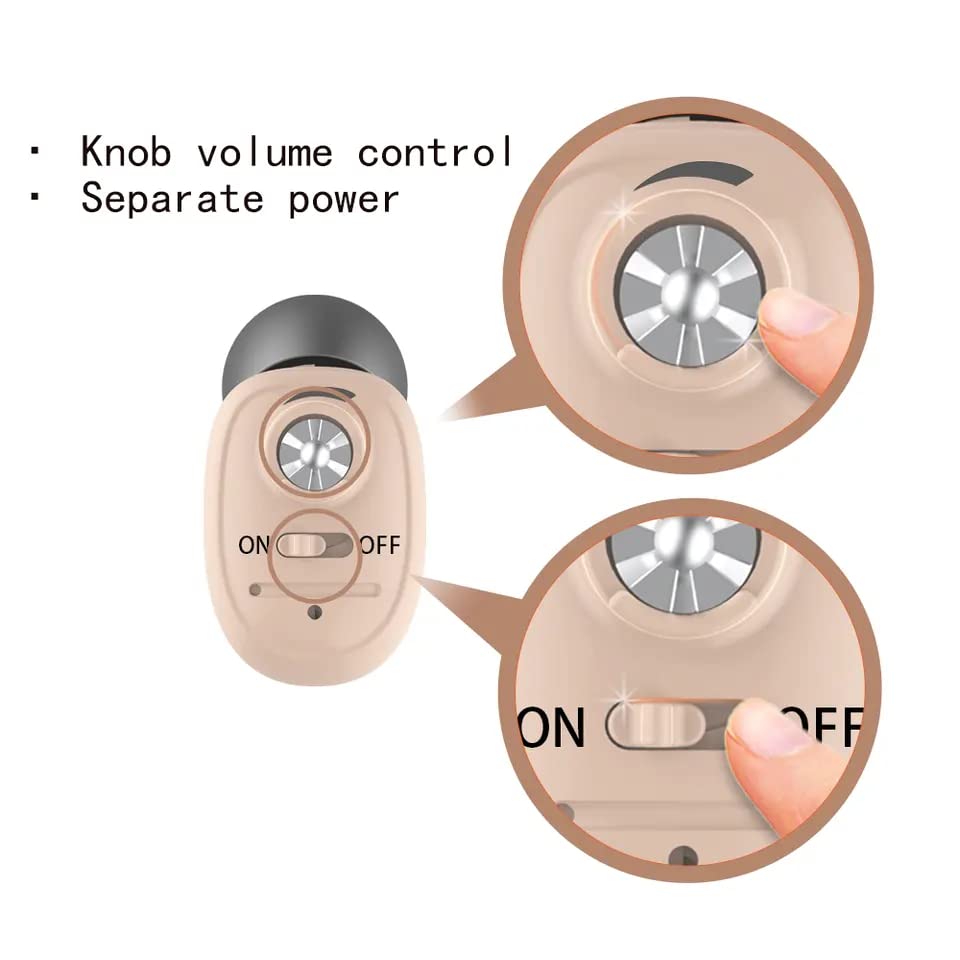Image of Fastwell F13 Rechargeable Hearing aid With Magnetic charging, Invisible The Smallest Mini hearing In the Canal Hearing Aid (BEIGE)