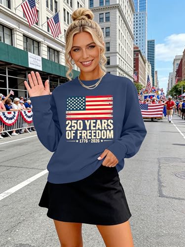 Image of PECHAR USA Sweatshirt Women American Flag Sweater 4th of July Shirts Patriotic Sweater Fourth of July Pullover