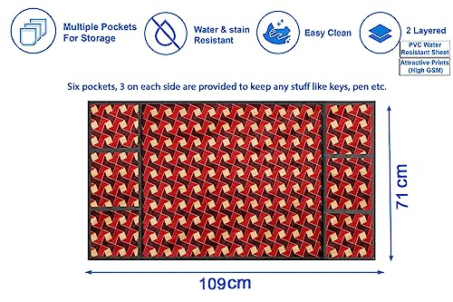Image of Stylista Refridgerator top Cover Suitable for Samsung RR23C2E35NK /HL, 215 Liter Fridge, Dimension (WXD) 71x109 CM, Frieze Pattern Brown