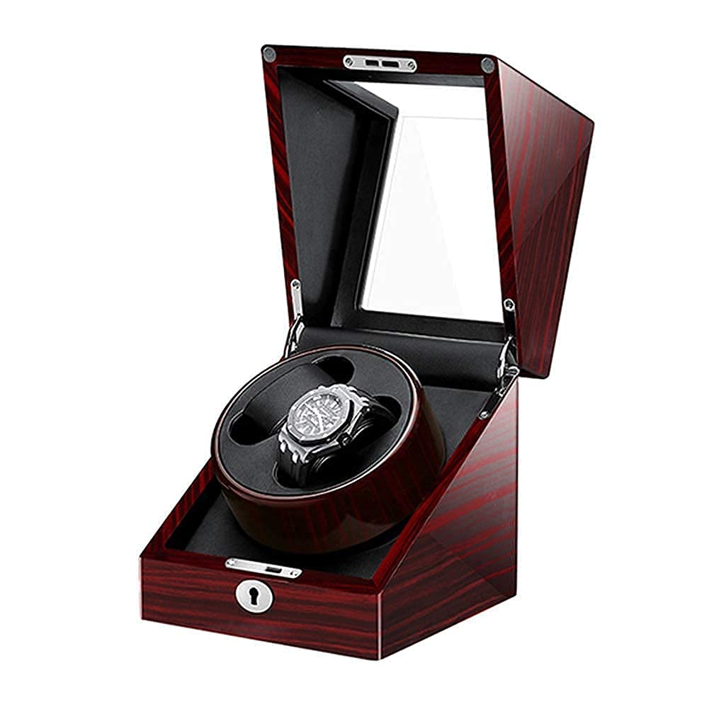 OLSKFUH Automatic Watch Winder Automatic Double Watch Winder Wooden Piano Paint Exterior Quiet Motor Dual Power Supply 4 Rotation Modes Watch Winder,C