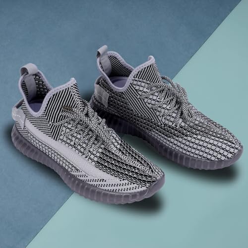 Image of Glemia Knitted Athletic Sneakers, Breathable Mesh Upper, Lightweight Athleisure Knitted Active Wear Slip-On Sneaker Shoes for Sports, Athletics, and Walking Shoes (Multicoloured)