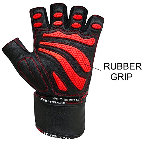 Image of Kobo WTG-13 Professional Leather Gym Gloves for Fitness /Functional Training Hand Protector (Medium)