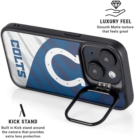 Skinit Kickstand Phone Case Compatible with iPhone 14 - Officially Licensed NFL Indianapolis Colts Design