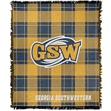 LOGOVISION Georgia Southwestern State University Campus Plaid Spirit Woven Tapestry Cotton Blend Fringed Throw Blanket 50"x60"