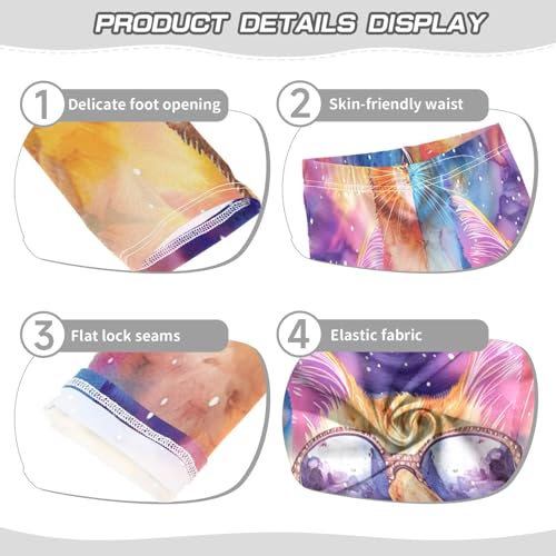 Toddler Girls Leggings Printed Yoga Pants Leggings Glasses Cat for Kids3