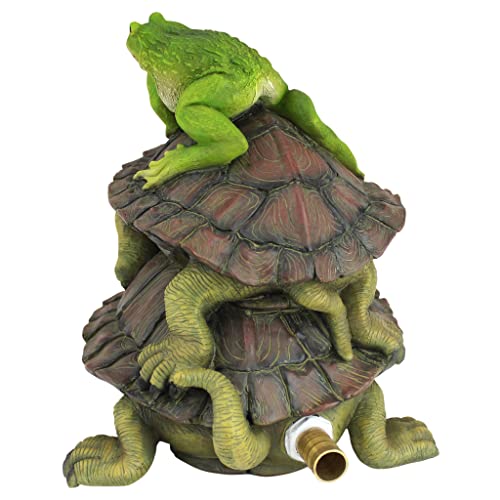 Design Toscano Wasserspeierfigur Laufende mit Schildkröte und Frosch, Mehrfarbig, 19 x 26,5 x 20,5 cm, QM2854700