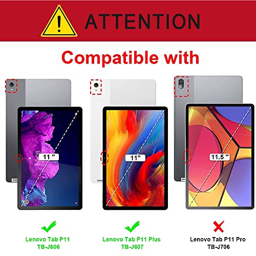 CASAFUNY Tablet Case Cover for Lenovo Tab P11 TB-J606/P11 Plus TB-J607 Protective Cover with Stand and Car Wake Up/Sleep for Lenovo Tab P11 / P11 Plus 2021 - Image 2