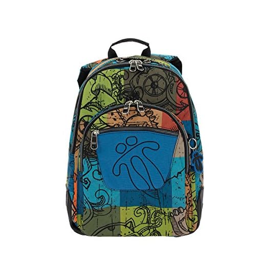 TOTTO - Mochila Escolar, Modelo Crayola, Capacidad 19,59 Litros, Bolsillo para Alimentos, Espaldar Ergonómico con Flujo de Aire, Correas en S para Mayor Comodidad, Resistente, Estampado Multicolor