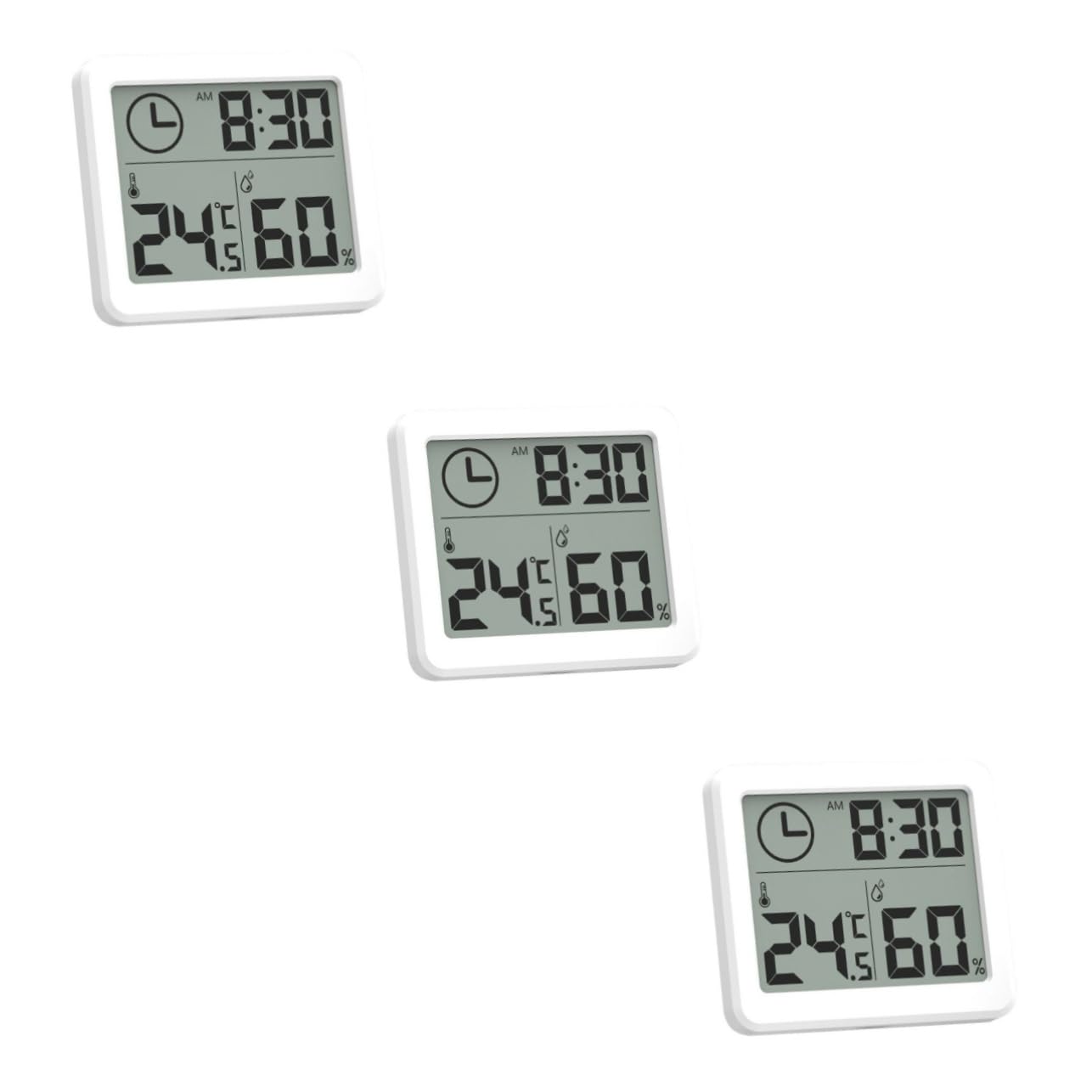 BESPORTBLE 3pcs Hydrometer for Humidity Digital Hygrometer Indoor Weather Stations Temperature Controller Indoor Weather Stations for Home White Ultra Thin Thermometer