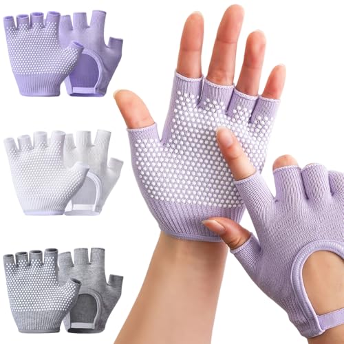 Guantes de pilates para mujer que protegen las manos de rozaduras en el suelo del gimnasio