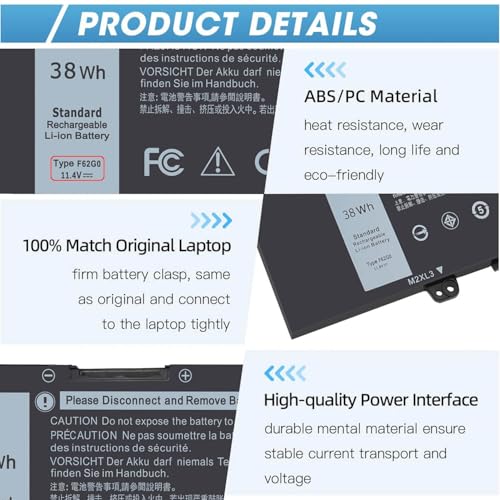 image for ZAYAUPVL 38Wh F62G0 Battery for Dell Inspiron 13 7000 7373 i7373 7386 