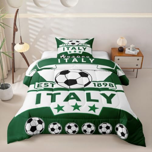Image of Feelyou Football Soccer Comforter Set Twin Size Bedding Set