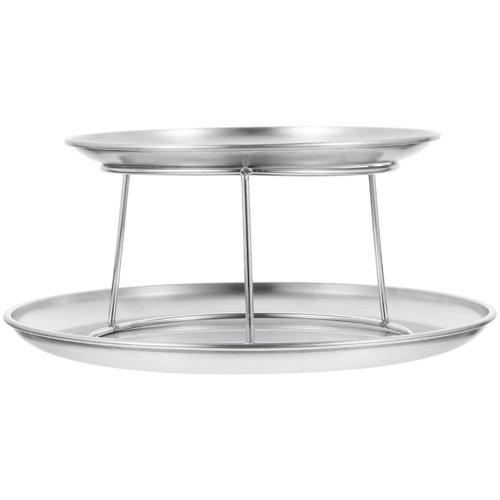 Lurrose Set Piatto da Portata in Acciaio Inox per Antipasti e Dolci, Vassoio per Snack Supporto, per Feste, Matrimoni e Buffet