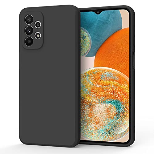 Tobfit Silicone Phone Case Compatible with Samsung Galaxy A23 5G 4G, Soft Protective Smart Phone Case for Women Men, Durable Anti-Scratch Shockproof Phone Cover Black