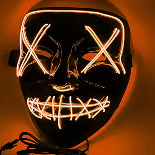 [JUNENTER] �n���E�B�� �R�X�v�� LED �n�b�J�[ �p�[�W�}�X�N EL �p�[�e�B�[�p�i �J�[�j�o�� �t�F�X�e�B�o�� �p�[�e�B�[ (�C�G���[) 21x17x10cm(Orange)