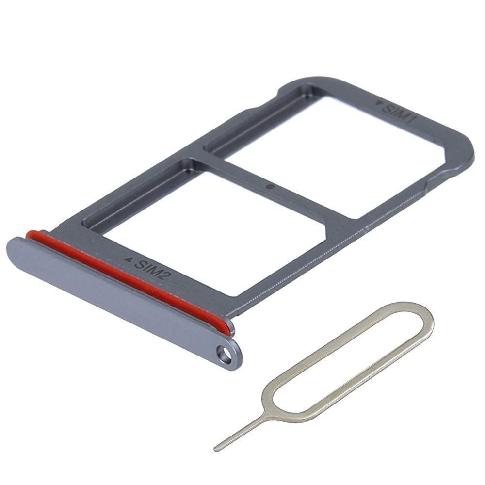 MMOBIEL DUAL SIM Card Slot Tray Holder Replacement Compatible with Huawei P20 Pro 2018 - Incl. Rubber Gasket and Sim Pin - Blue