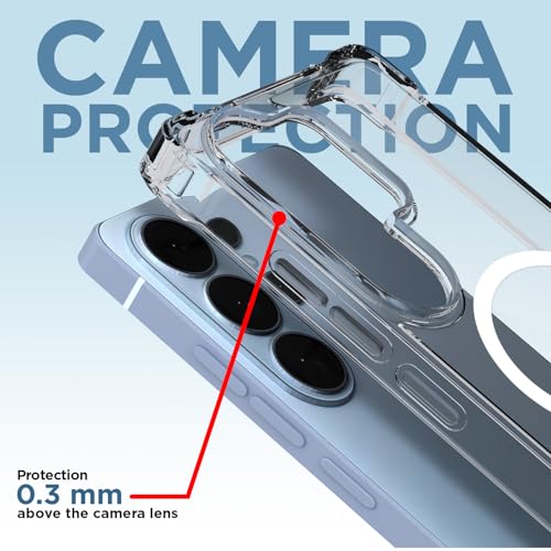 Image of Amazon Basics Back Cover for Samsung Galaxy S26 Ultra 5G Mag-Safe Shockproof PC + TPU Protective Case Magnetic Support Bumper Case (Transparent Mag-Safe)