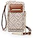 Dasein Damen Crossbody Handy-Geldbörse aus veganem Leder mit Kettenriemen, 12 Fächer, Dasein Print Beige