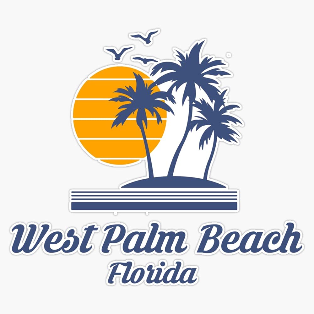 West Palm Beach Florida Fl State Home City Tourist Travel Souvenir Vinyl Sticker Waterproof Bumper Sticker Laptop Window Decal 5"