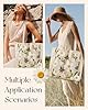 Miss Adola Embroidery Canvas Tote Bag for Women - Reusable Totes with Magnetic Buckle Cute Aesthetic Designer Shoulder Bags for Shopping Grocery Daily Work, Flower Bee #5