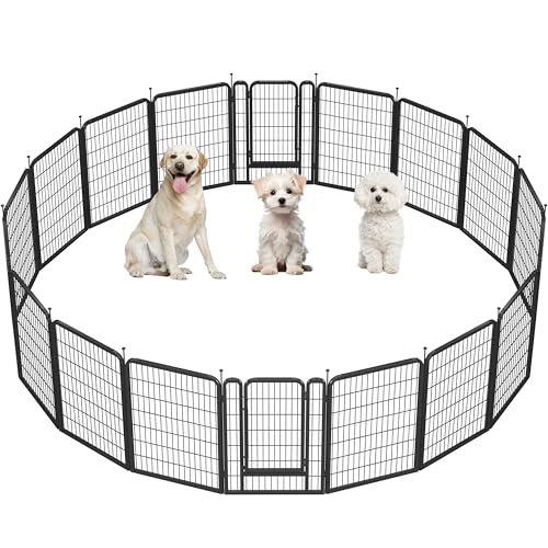 Yaheetech Recinto per Cani Cuccioli Conigli Gatti Animali da Interno e Esterno Giardino Rete Recinzione Ferro 16 pz 68 x 100 cm Pieghevole e Portatile