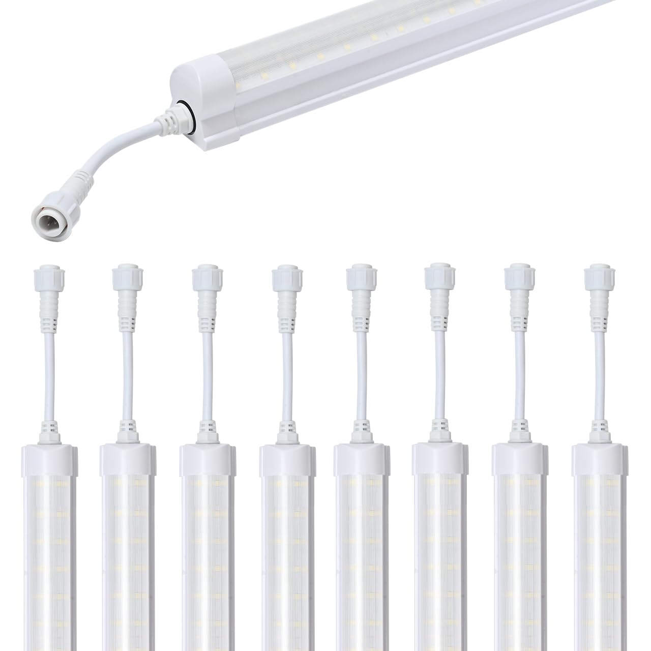 HOLDWILL 8 Pack LED Freezer Tube Lights,5FT 40W T8 Integrated Cooler Light Fixture,Daylight White 6000k Waterproof Refrigerator Light for Fridge,