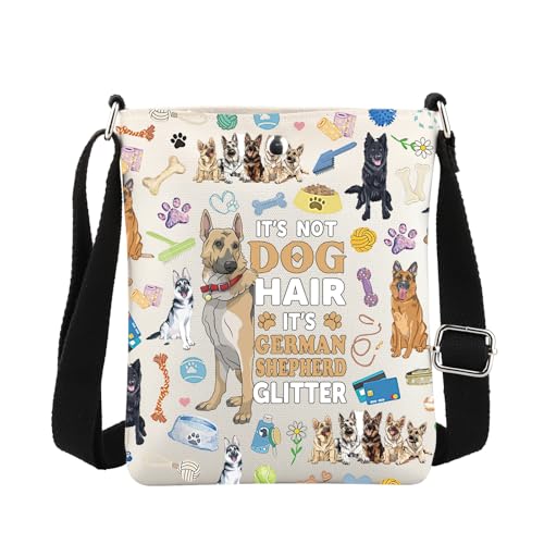 MBMSO German Shepherd Crossbody Purse It's Not Dog Hair It's German Shepherd Glitter Gifts for Dog Lover Owner Cross Body Bag