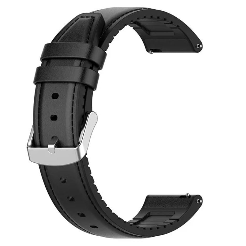 Image of AONES 20mm Watch Strap Leather Silicone Belt Compatible for Timex Analog Twhg03Smu26 Smartwatch Hook Band