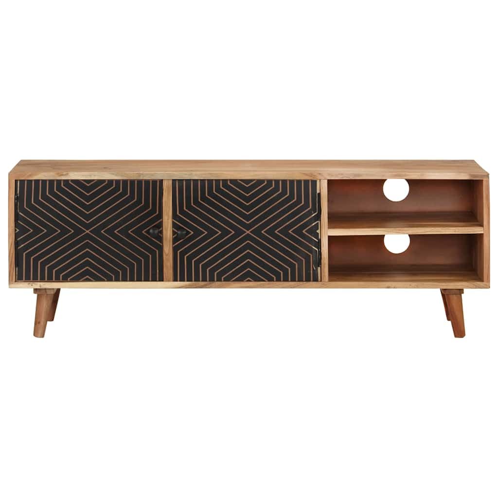 Szafka pod telewizor z litego drewna akacjowego 115x30x39 cm z 2