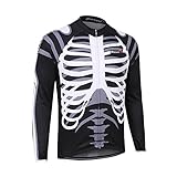 mzcurse Men's Long Sleeve Bicycle Cycling Jersey Shirt Outdoor Coat Riding Wind Jacket (Skeleton, X-Large,Please Check The Size Chart)