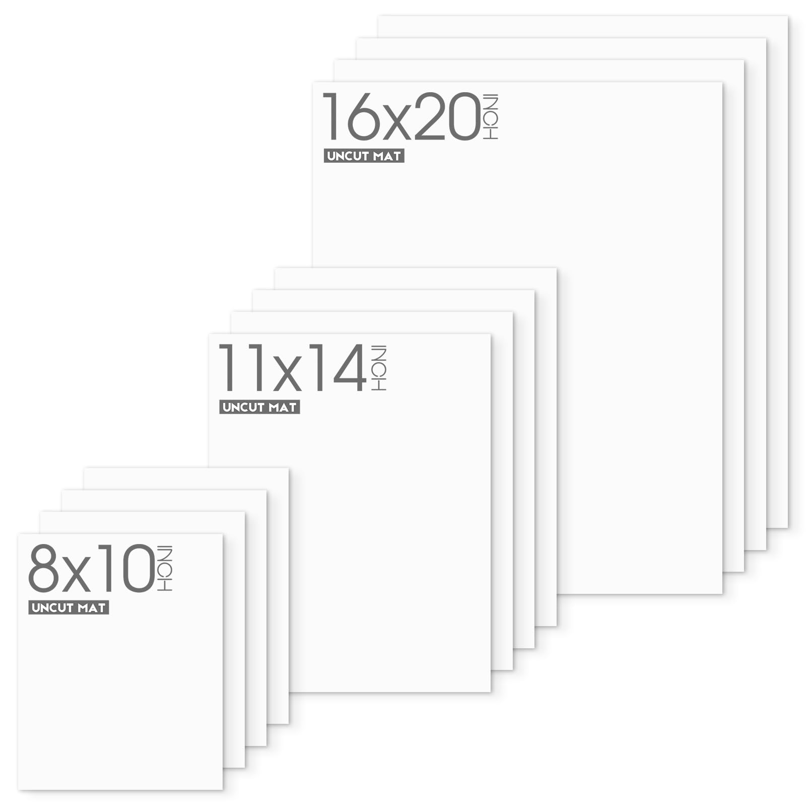 Photo 1 of 12 Sets Uncut Picture Mat Boards, 8x10/11x14/16x20 Matboards for Frames