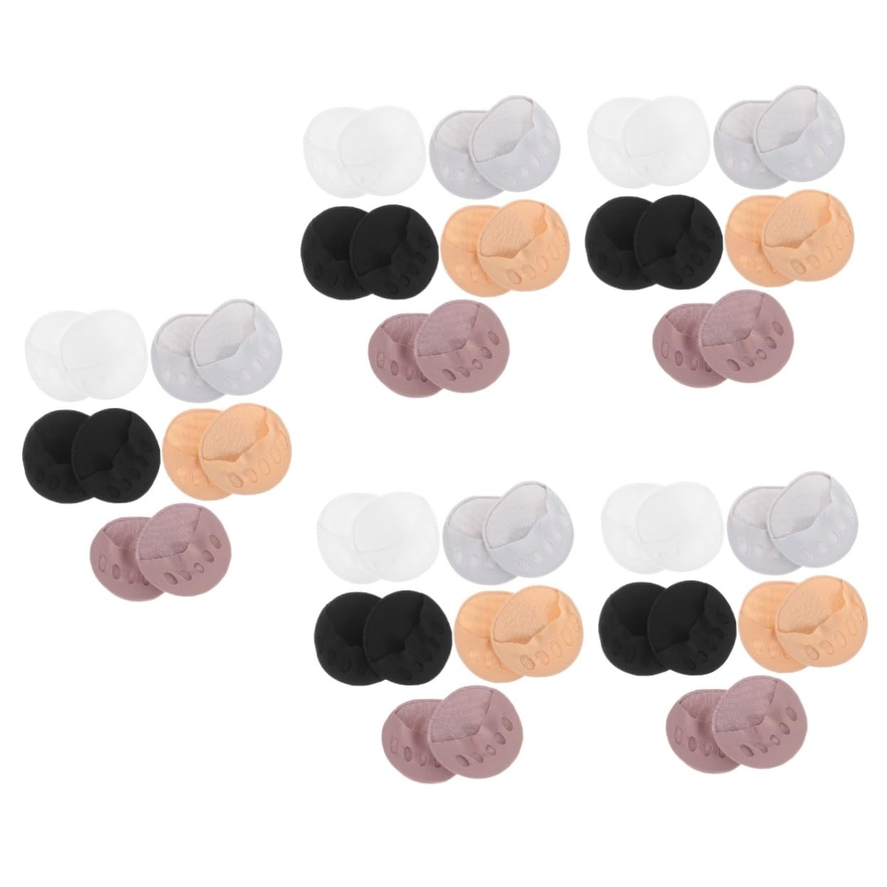 FOMIYES 25paare Unsichtbare Fünf Finger Socken Für Damen Halb Palm Socken Rutschfest Und Atmungsaktiv Für Hohe Absätze Hautfarbe Und Rosa
