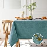 IOFRYION Rectangle Tablecloth Linen Tablecloth Heavy Duty Waterproof Satin-Proof Table Cloth Farmhouse Washable Table Covers Decor Tablecloth for Kitchen Outdoor Party, 54'' x 70''