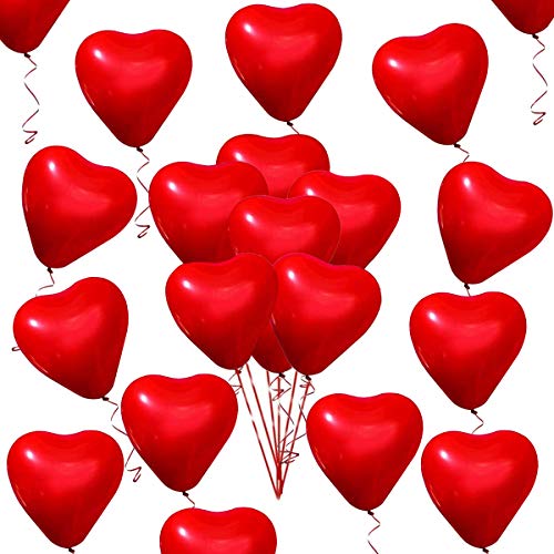 50 Piezas Amor Globos de corazón rojo Corazón Globos para el día