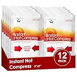 Instant Hot Compress - 12 Hot Packs for Pain Relief, Sore Muscles, Muscle Spasms, and Joint Stiffness