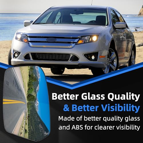 Image of Driver Side Mirror Replacement for Ford Fusion 2006 2007 2008 2009 2010, for Mercury Milan 2006 2007 2008 2009 2010 - Left Side Mirror Glass, Rear View Mirrors Glass