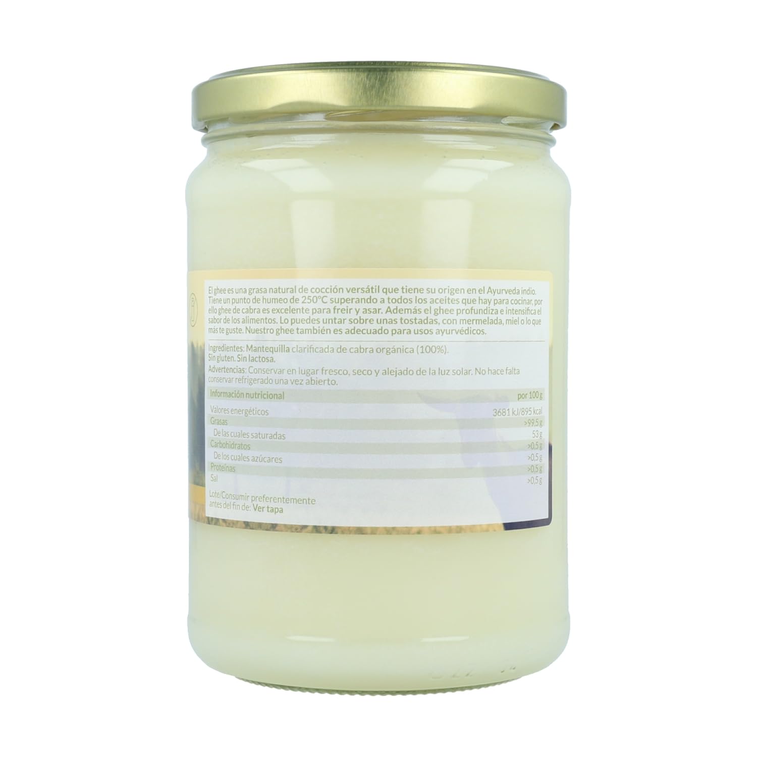 Naturitas Essentials Ghee mantequilla clarificada de cabra BIO 500 g sin lactosa